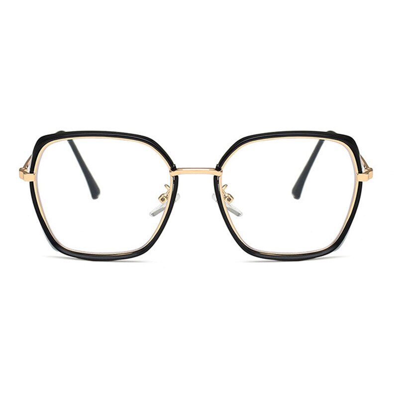 ALOZ MICC-gafas transparentes para mujer, lentes con montura de Metal, óptica, cuadrada, Q755: Black-Gold
