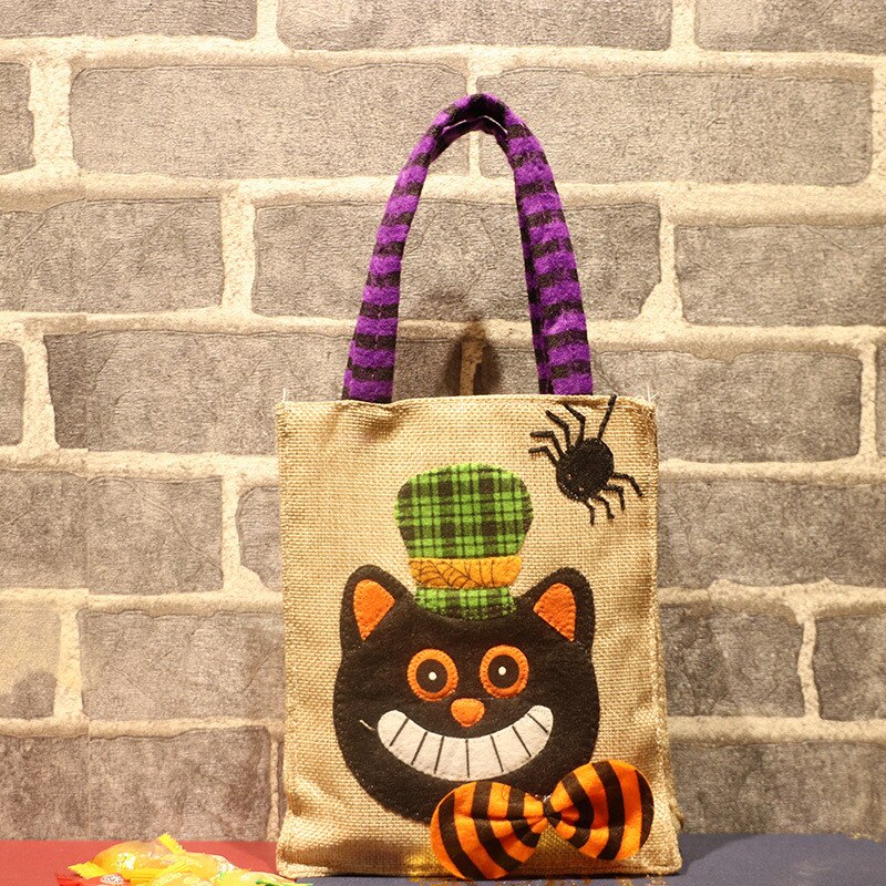 encantador Prop bolsa de caramelos de Halloween de dibujos animados de bruja Apple saco de bolsas Halloween suministros