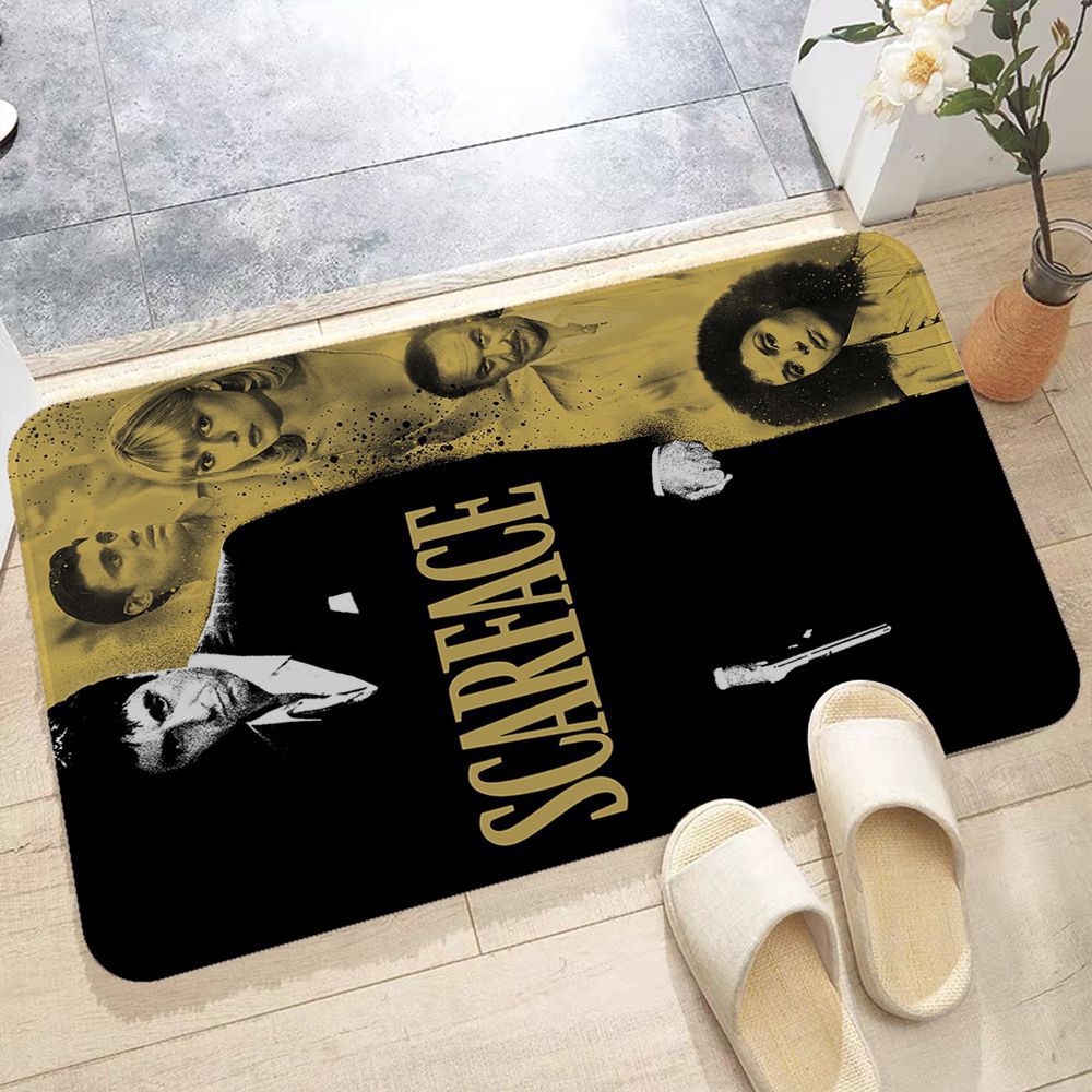 Film Scarface Vloermat Goedkoper Anti-Slip Moderne Woonkamer Balkon Bedrukt Modern Interieur Flanellen Mat: 1000mm x 1000mm / Blauw