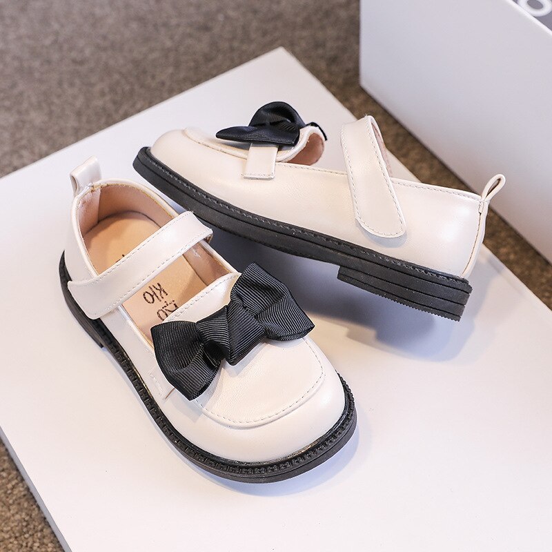 Dziewczynek moda lakierki duża kokarda księżniczka mary Janes buty imprezowe jednokolorowe buty studenckie: beige / 27