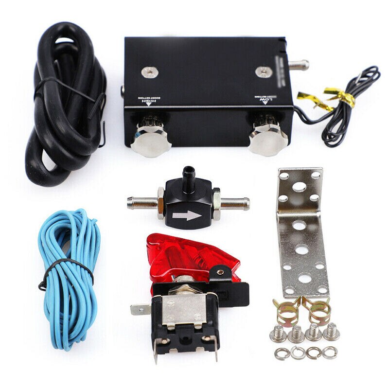 Dual Stage Electronic Turbo Turbocharger PSI Boost Controller Kit w/ Switch Kit Universal