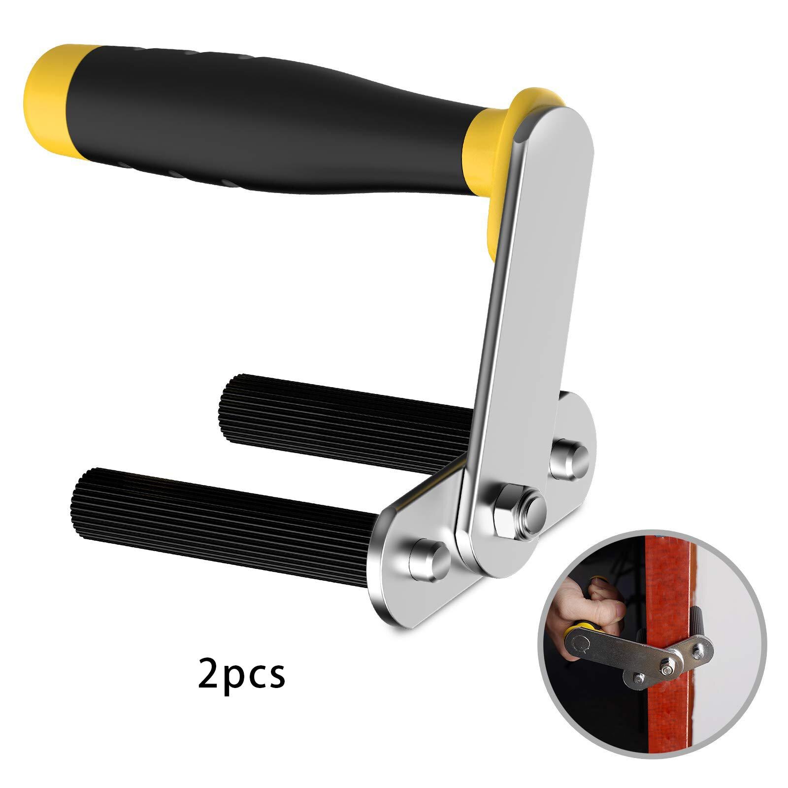 2Pcs Panel Carrier Gripper Adjustable Clamping Thickness Carrying Tool Hand Grip Heavy Duty for Glass Gypsum Board Sheet Plywood