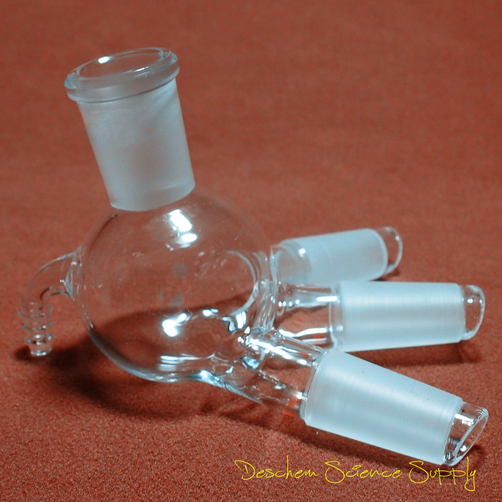 24/40,Glass Distillation Receiver Adapter,Cow Shpae,Lab Chemistry Glassware