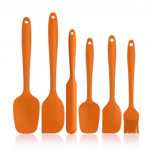 6 stuks siliconen boter spatel crème taart schraper keuken kerst bakken tool keuken accessoires gadget принадлежности: Oranje