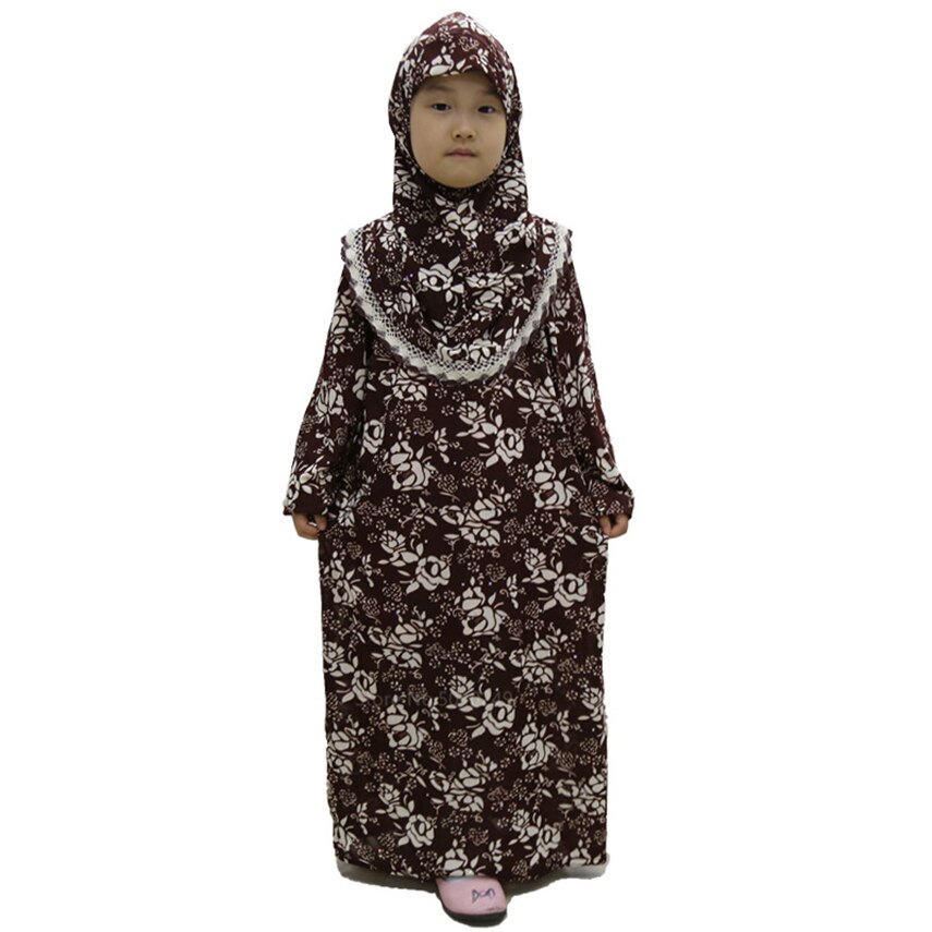 Muslimsk abaya dubai børn kaftan hijab kjole slamic tøj 12 farver tilfældigt baby pige tøj lang kjortel kalkun tøj til kvinder