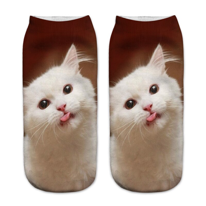Kids Socks 3D Printing Cute Animal Cat Boys Girls Socks Low Ankle Funny Sock for Children 8-16Years: 13