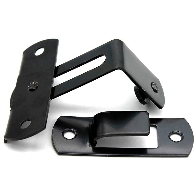 Matt Black Stainless Steel Door Buckle Lock Bolt Lock 90 Degree Door with Cabinet Hasp Lock