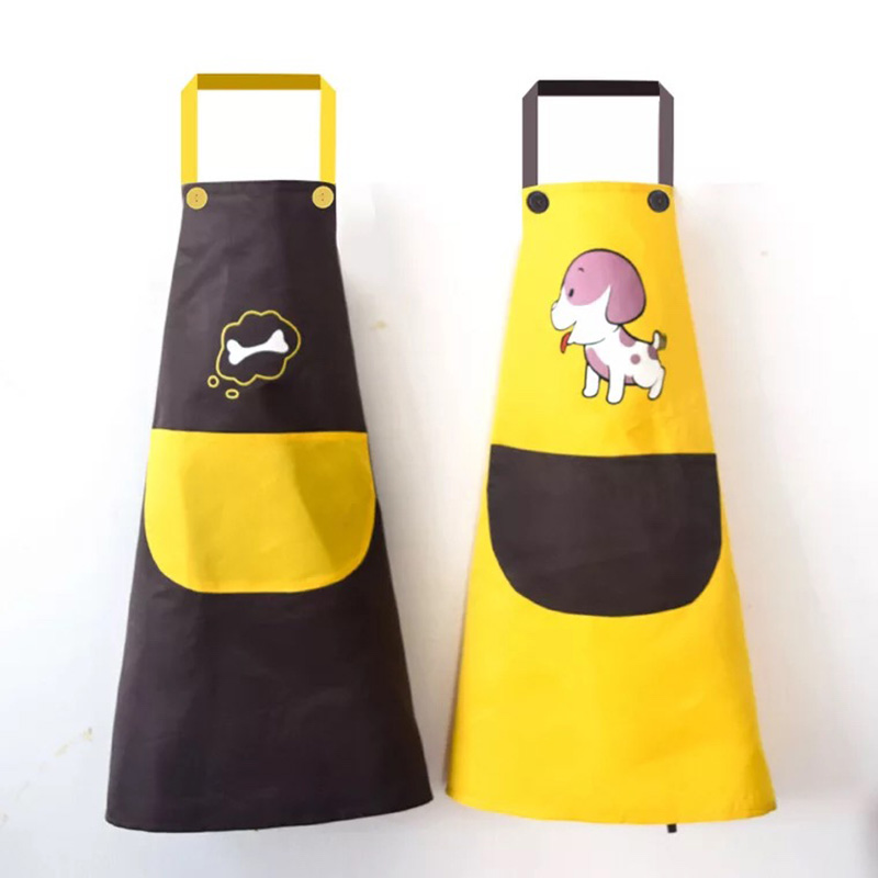 PVC Wasserdichte frauen Schürze Küche Restaurant Kochen Karikatur hund Lätzchen Schürzen 72*68 cm