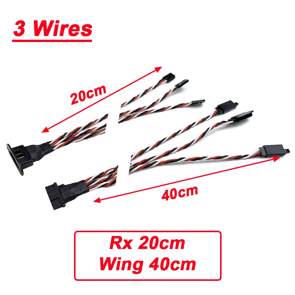 Connecteur MPX plaqué or à 8 broches, prise d'extension Servo multi-fils mâle femelle 2/3 fils pour modèle RC, avions planeurs Fixwing: Black