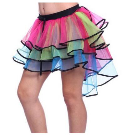 Falda de tul con cola de arcoíris para mujer, tutú de pastel, falda de Ballet amarga, Custume de gasa