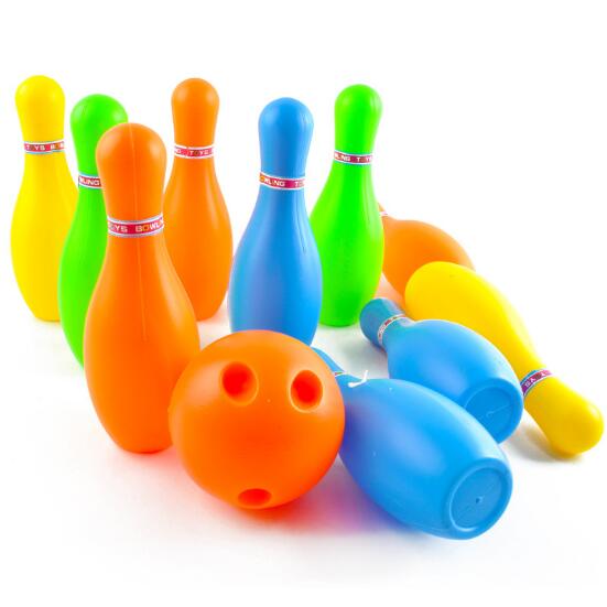 Legetøj bowling børn indendørs sport puslespil baby farve bowling baby 1 bolde +10 kampe lyq