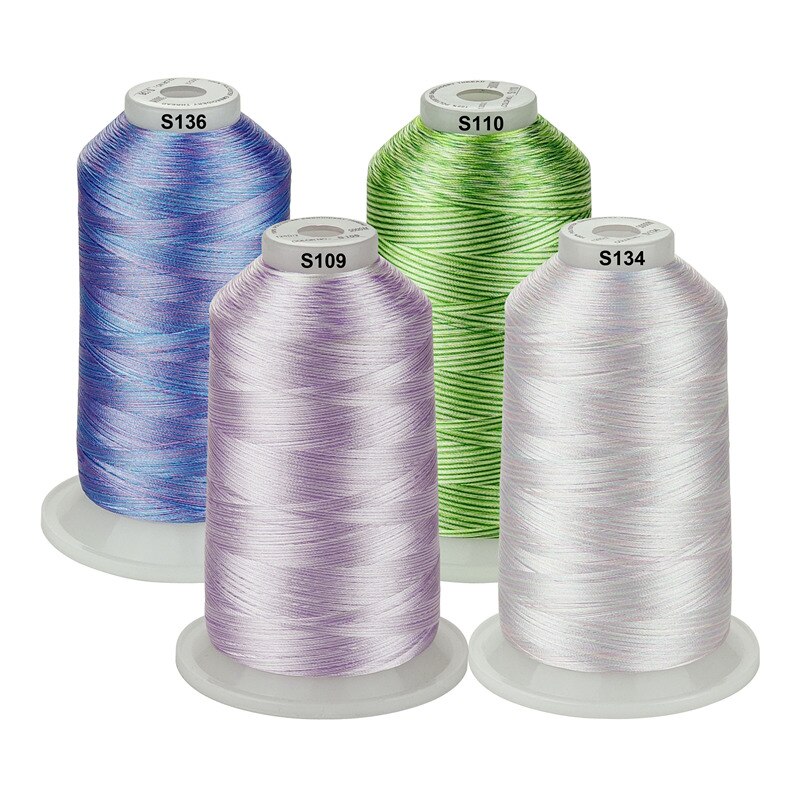 Simthread Embroidery Machine Thread 100% polyester HUGE Spool 5000 Meters 4 Colors Pack: VAA