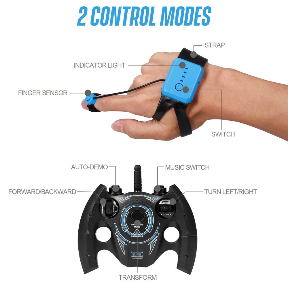 RC Stunt Car 4WD Watch Gesture Sensor Control Deformable Electric Car All-Terrain Transformable Car Auto-demo for Kids