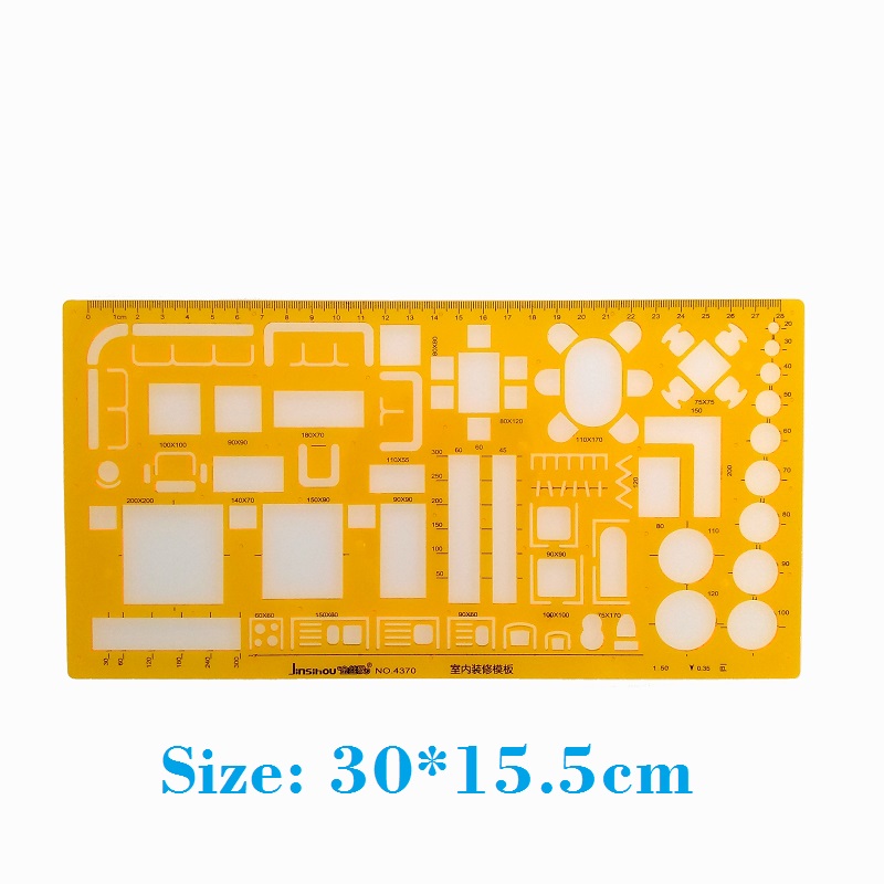 1:50 Interieur Decorateur Tekening Sjabloon Architectonische Meubels Layout Interieur Tekening Sjabloon Stencil GEEN 4370