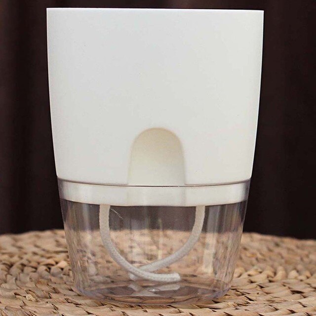 Office Decoration Flower Pots Indoor Plant Pot Auto Irrigate Automatic Water Absorption: White S