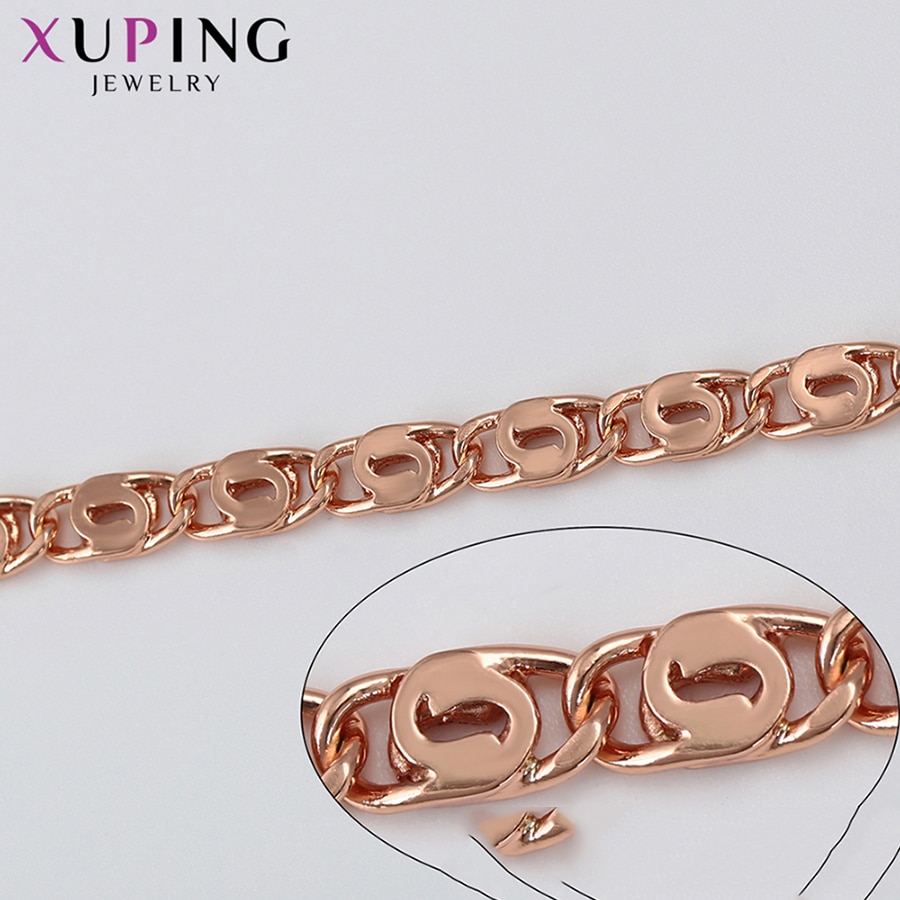 Xuping Europäischen Stil Rose Gold Farbe Überzogen Armbänder für Frauen und Männer Umwelt Kupfer Schmuck 76289