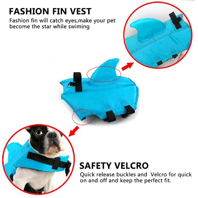 Honden zomervest, haai, zwemvest voor huisdieren, hondensurfpak, ademende chaleco salvavidas, vakantie, franse bulldog