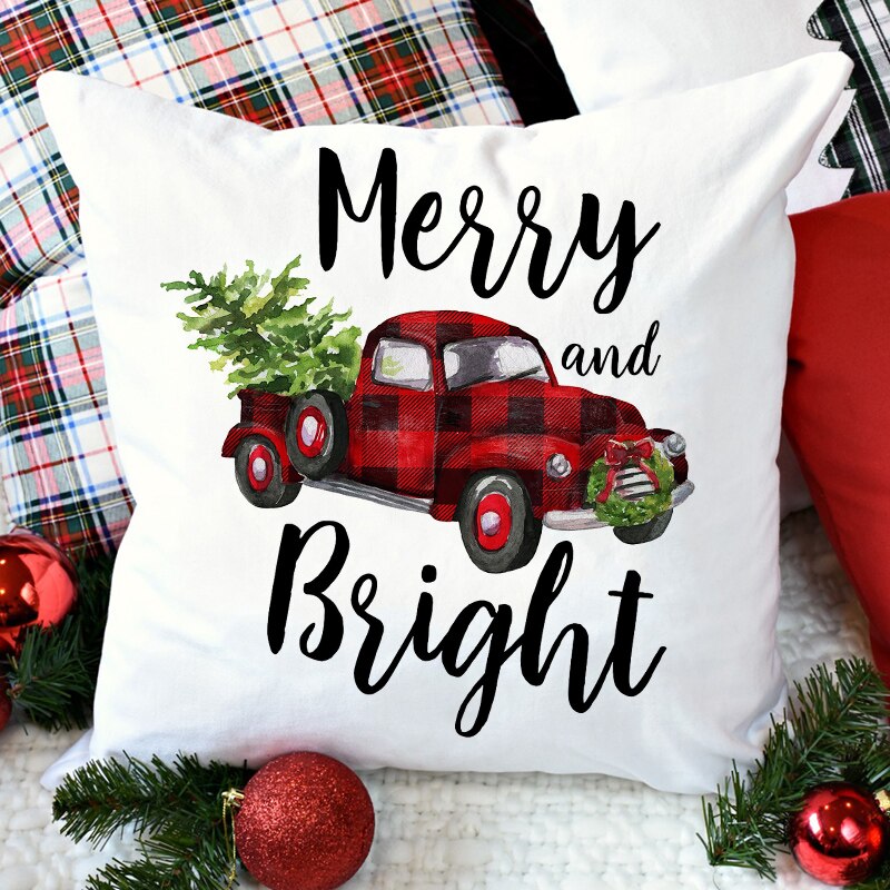 Kerst Kussenslopen Xmas Decoratieve Boerderij Buffalo Regenboog Kussensloop Winter Kussen Case Voor Home Decor: Z21064-DCCWH-M