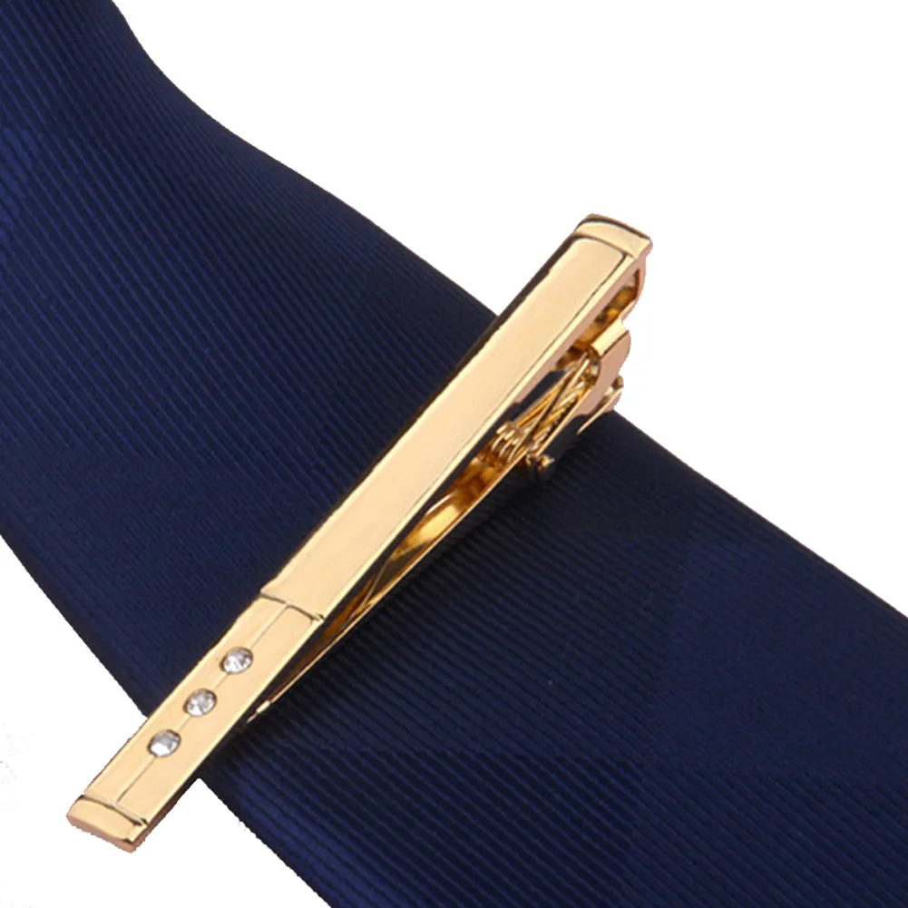 Clip de corbata para hombre, broche de estilo clásico Simple, Color dorado, Clip para corbata de boda y negocios, cierre de Metal, joyería para hombre: Rojo