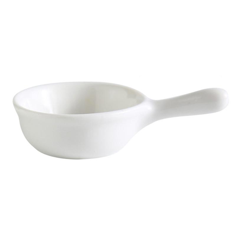 40ML Ceramic Sauce Dishes Mini Seasoning Dish Snack Plate Food Dipping Bowls Appetizer Plates With Handle: White