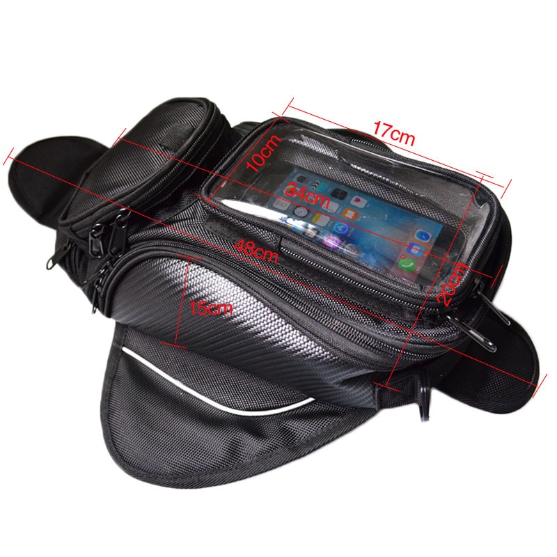 Bolsas magnéticas para tanque de motocicleta, bolsas para equipaje con gps y vista grande para Moto Widow, bolsas para cola de motocicleta para iPhone 6/ 6s Plus/7 Samsung S8