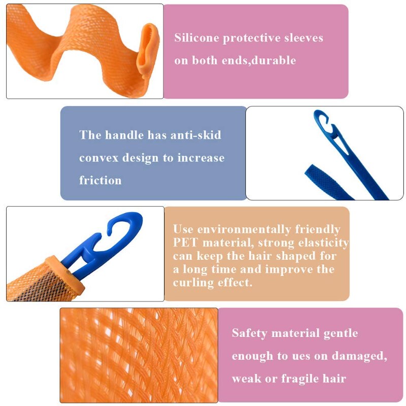 10/12 stück hitzefreie lockenwickler, magische wellenformer, spiralförmige haarwickler, wellenwickler, damen-frisurenwickler, haarstyling-werkzeuge