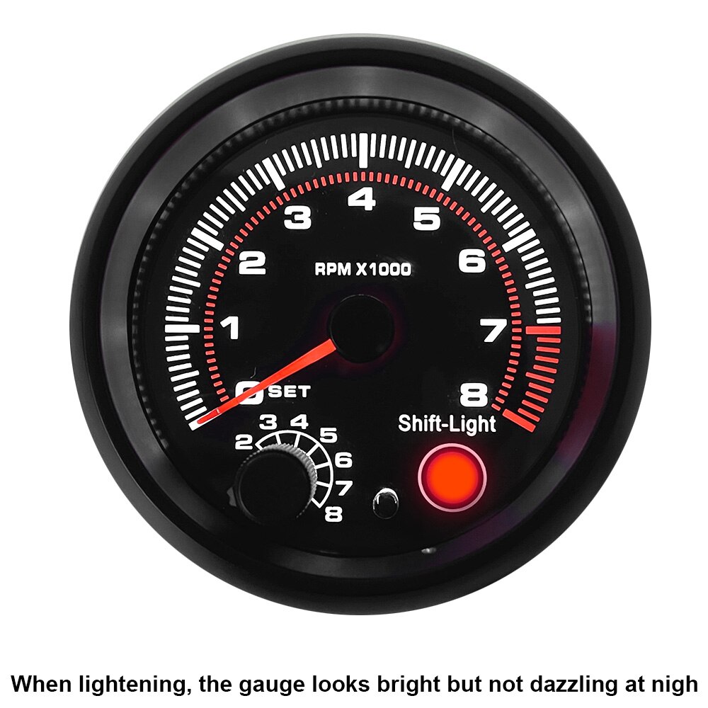 Auto Meter 3.75 Inch Auto Gauge Met Led Shift Light 0-8000 Rpm Witte Achtergrondverlichting Automotive Onderdelen Toerenteller 12V