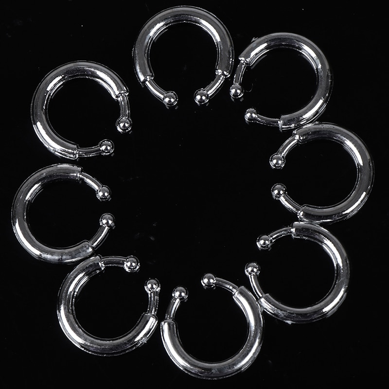 8pcs/Set Funny Toys Antistress Silver Durable Toy Safe Material U-Shaped Lip Ring Cool Kids toys anti stress toy jokes Halloween