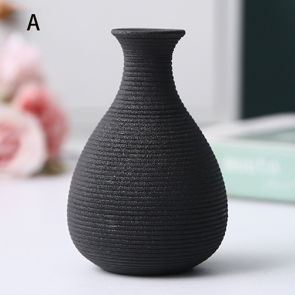 Malé keramické vázy, jednoduché bytové dekorácie, dekorácie do obývačky, kvetináče na suché kvety, ručné práce, hydroponické vázy: Biela