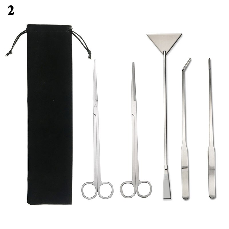 4 in 1 Aquarium Tank Tools Kit Stainless Steel Maintenance Tools Aquascaping Fish Tank Aquatic Plants Long Tweezers Scissors