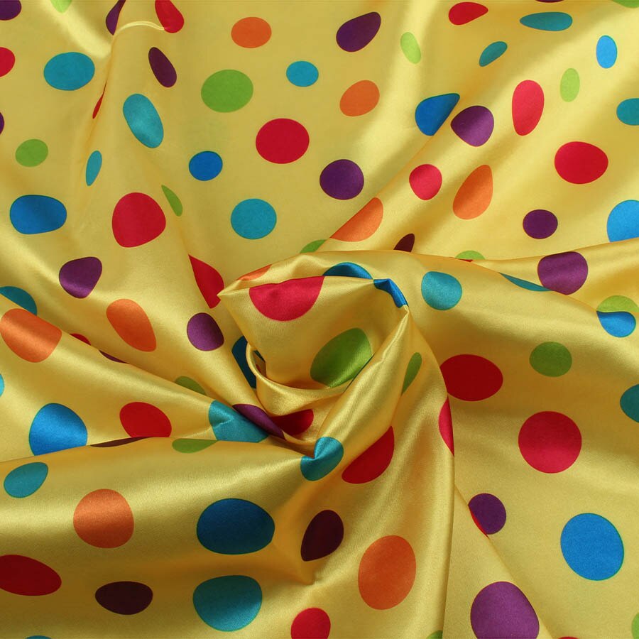 Clown Costume making Satin Fabric Stage Clothes 148cm By Meter Dots Stripes