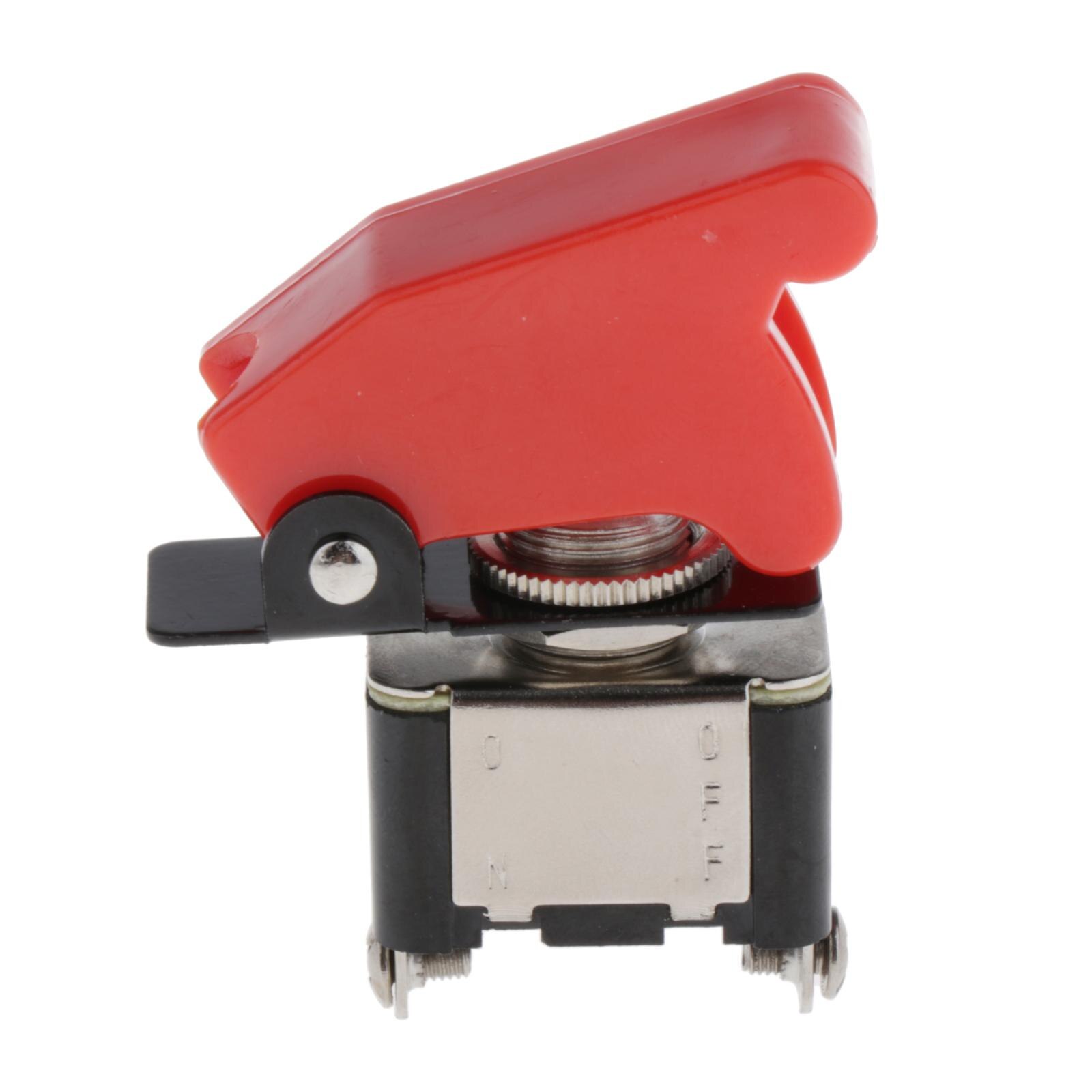 Performance 20V/12A LED Rocker Toggle Switch with Red Safety Cover ON/Off 2Pin Auto Truck Parts Accessories