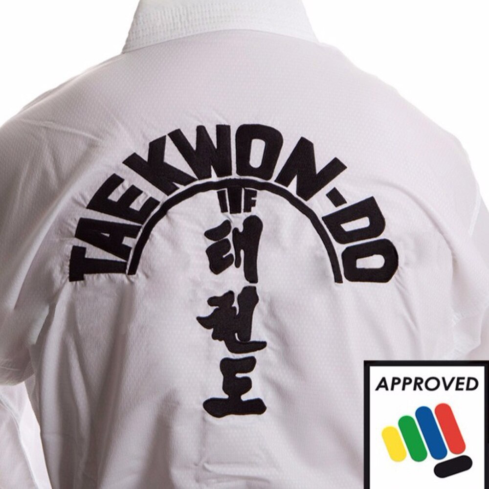 2022 ITF approved Taekwondo Student Uniform Doboks With Embroidery Kimono Pattern Cotton Uniform For Adult kids: 170cm