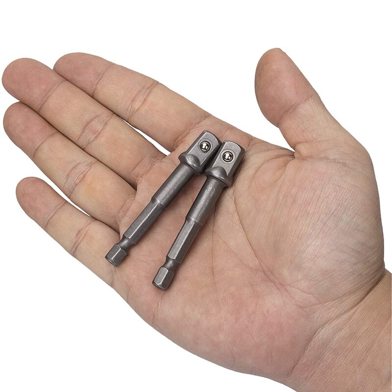 12 Pack 3/8 Inch(10mm) Square Socket Adapter Bit Set, Impact Driver Power Bits for Automotive DIY-1/4 Hex Shank