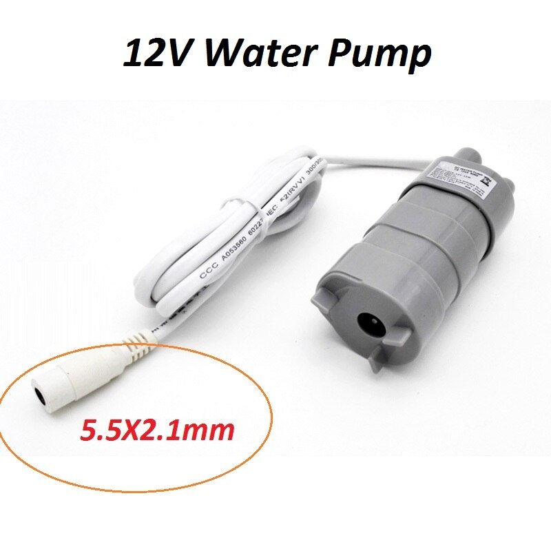 Beste 12V 24V 600L/H JT500 Hoge Druk Dc Dompelpomp Drie-Draad Micro motor Waterpomp Met Adapter: 12V White