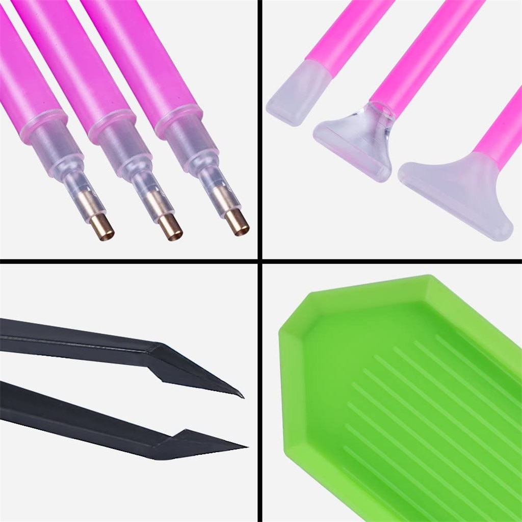 Stylo Peinture Diamant Ergonomique - Avec Embouts 4/7/10 Perles - Résine - Pour Strass Et Perles