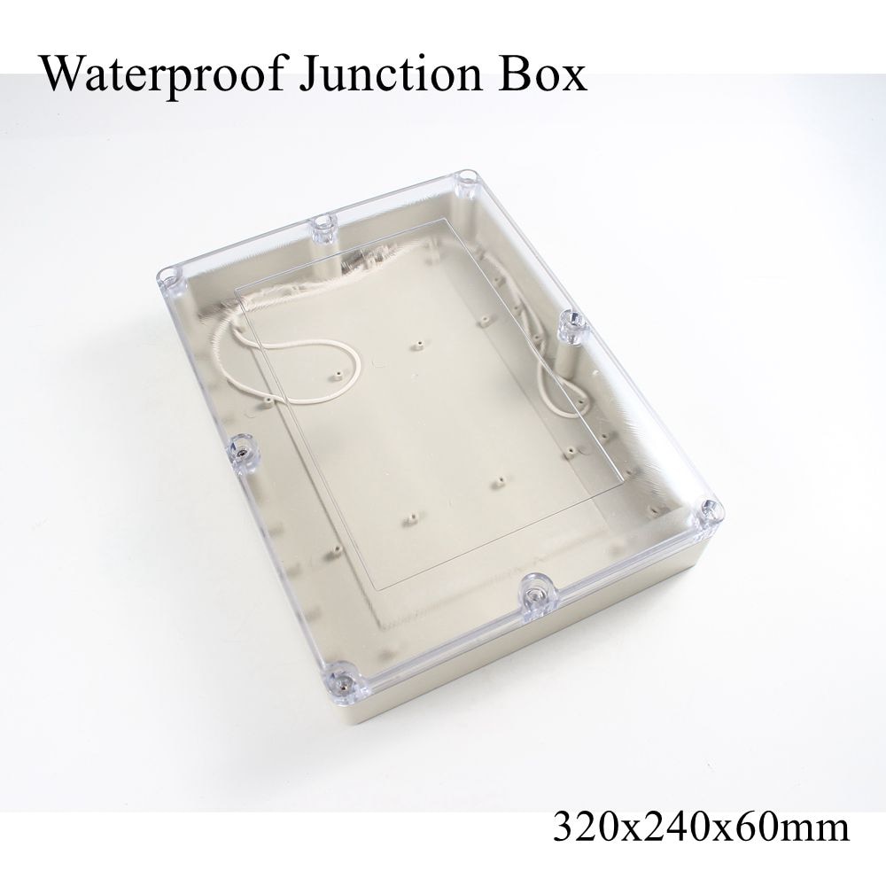 320x240x60mm Waterproof Plastic Junction Box Transparent Clear Electrical Project Case ABS IP65 Outdoor Enclosure 320*240*60mm