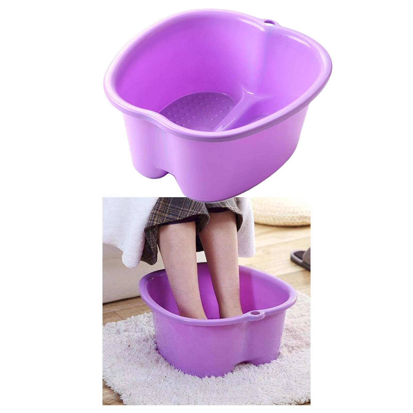 Bassin de bain de trempage des pieds-grande taille pour tremper les pieds, thérapie de massage, bassin de bain de trempage en plastique robuste, Spa relax: Purple