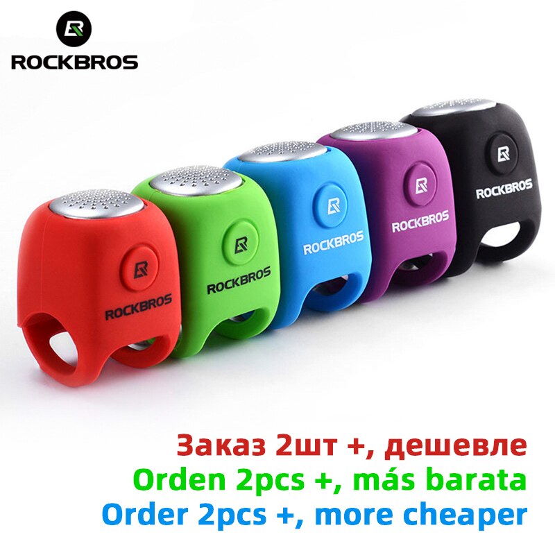 Timbre eléctrico ROCKBROS para bicicleta de montaña, accesorios para manillar, carcasa de Gel de sílice, 90dB