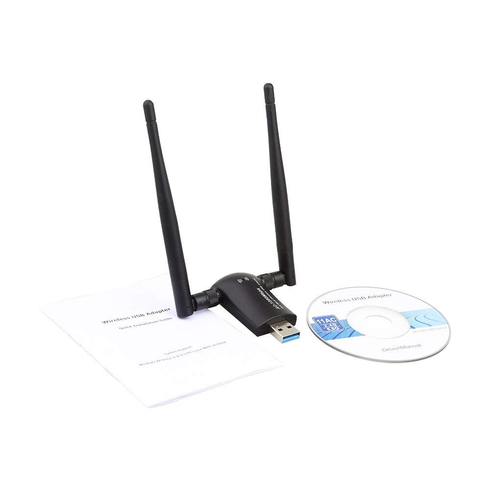 Draadloze Usb Wifi Adapter 1200Mbps Dual Band 2.4Ghz/300Mbps 5Ghz/867Mbps High Gain dual 5dBi Antennes Netwerk Wifi Usb 3.0