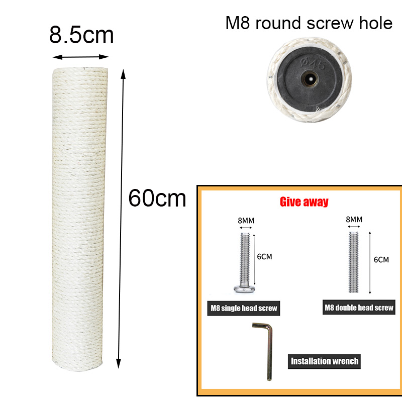 PVC Cat Scratching Post for Cat Tree DIY Cat Climbing Frame Replacement Post Kitten Toy Sisal Rope Entangle Scratch Furniture