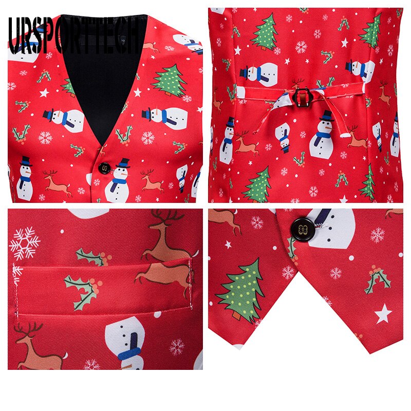 Colete de natal dos homens 2020 nova 3d impressão da árvore de natal sem mangas jaqueta masculina natal feliz navidad festa smoking coletes chaleco hombre