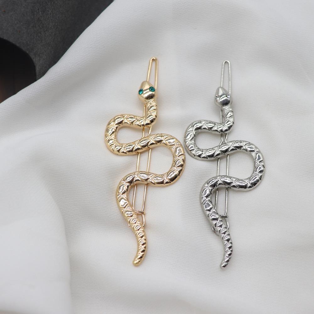 Cute Simple trend retro Snake vintage metal One line hairpin for women jewelry