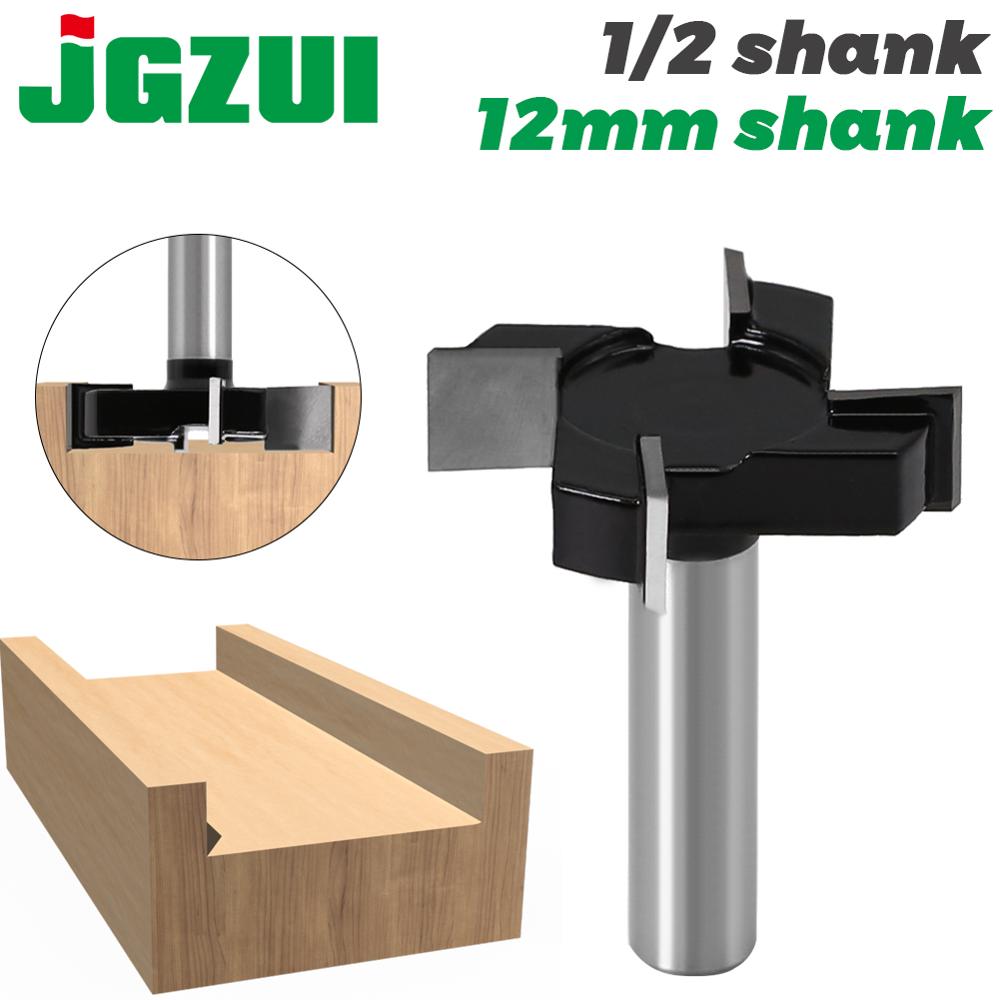 1pc 1/2 "12mm tige 4 bord T Type fraise à rainurer outil de travail du bois routeur Bits pour bois de industrielle fraise à rainurer