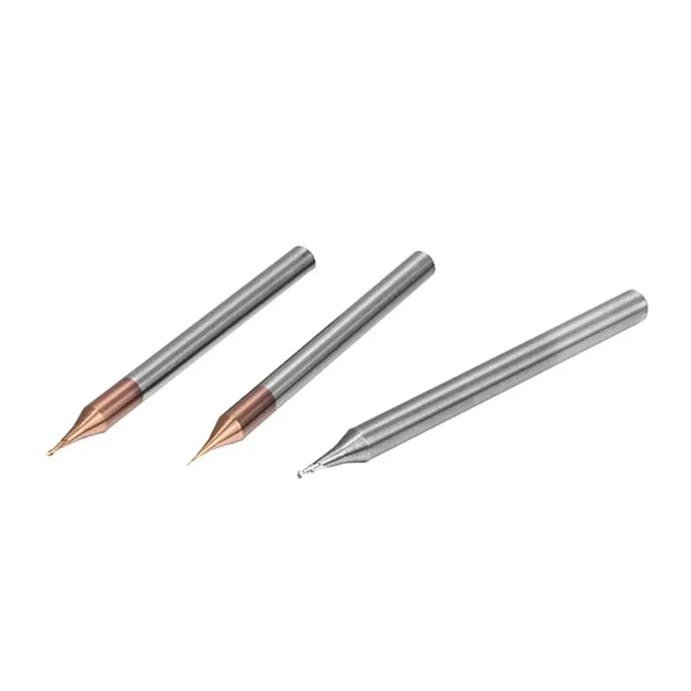 HRC60 HRC55 Micro Carbide End Mill 2 Flutes 0.2-0.9mm TiAIN Micro Flat 4mm Shank Milling Mirco Carbide CNC Engraving