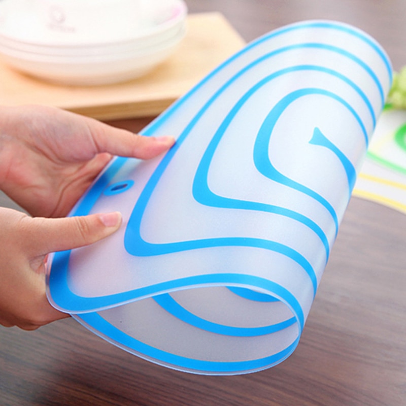 Non-slip Frosted Kitchen Cutting Board Transparent bendable scrub classification cut board plastic fruit chopping board