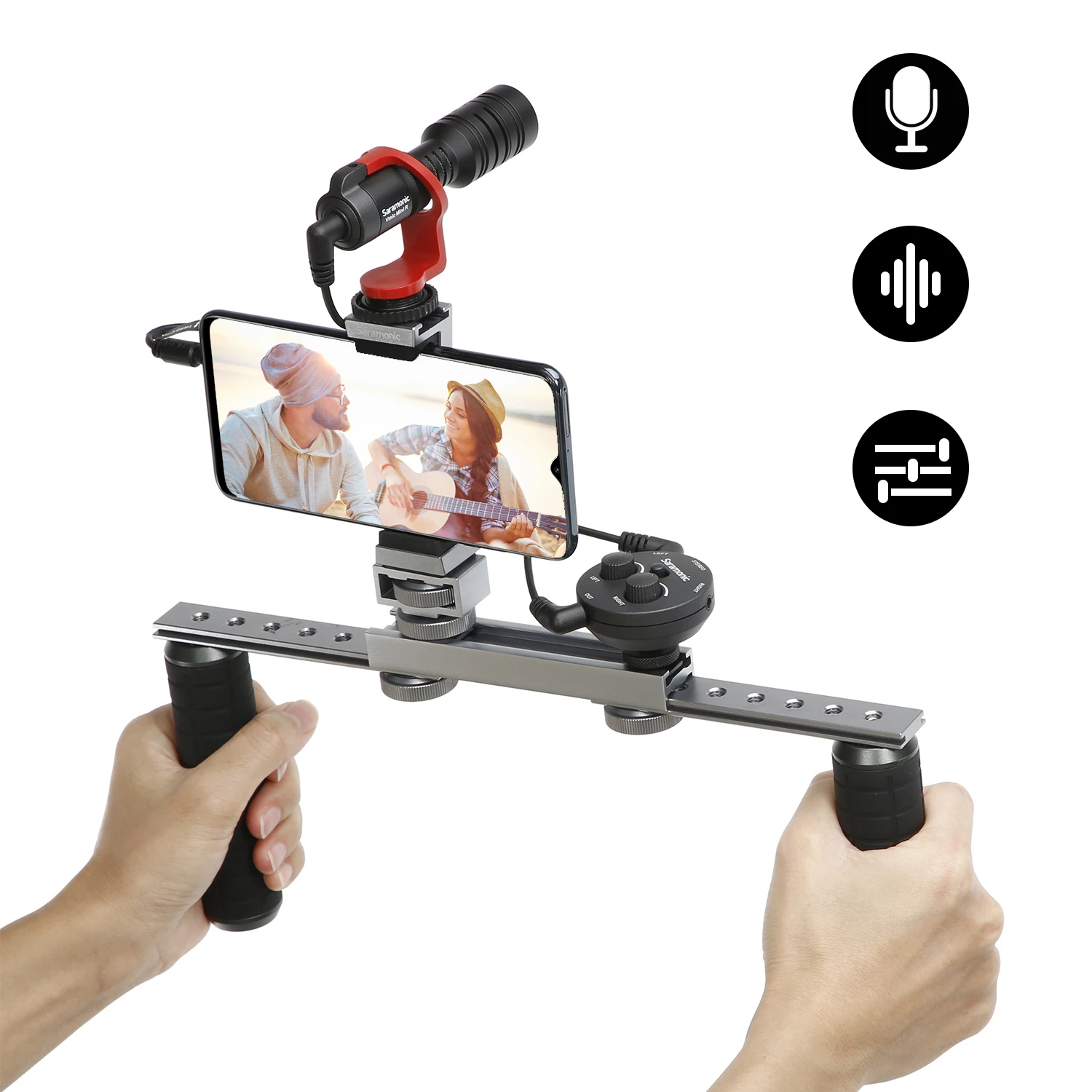 Saramonic AX1 Audio Adapter Mono Stereo 2 Channel Microphone Audio Mixer for DSLR Mirrorless Video Cameras Smartphone Laptop