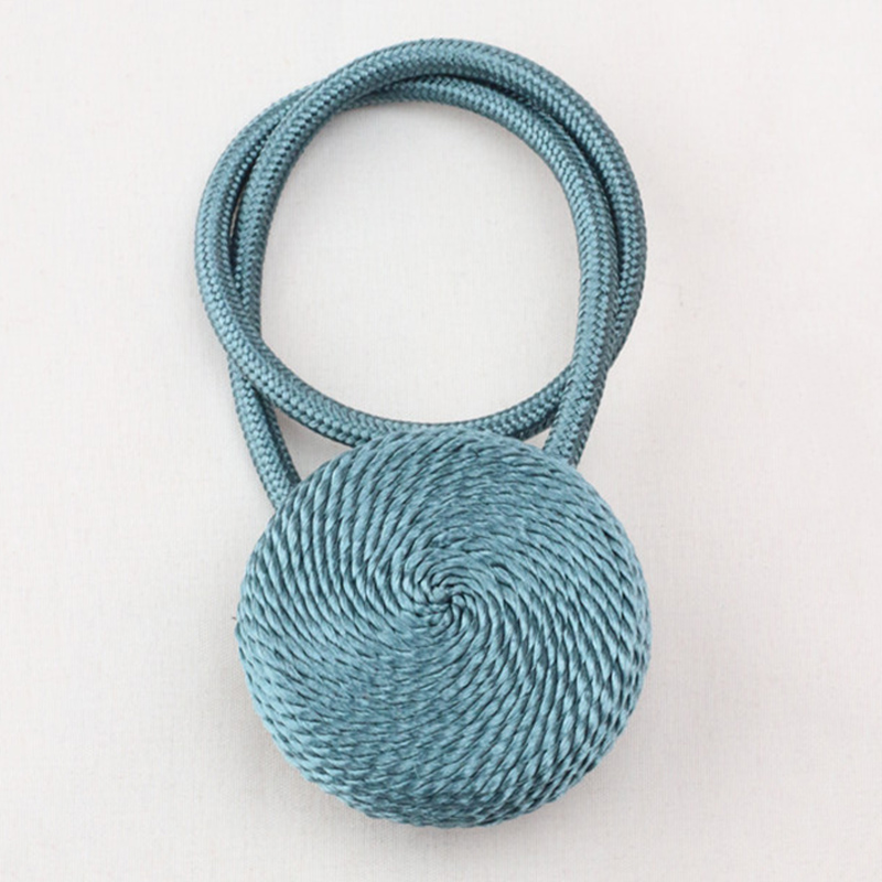 1pc magnetiska gardinfästen rumstillbehör macaron guld gardiner cilp heminredning gardinhållare spännen rem rep knyt ryggar: Blå