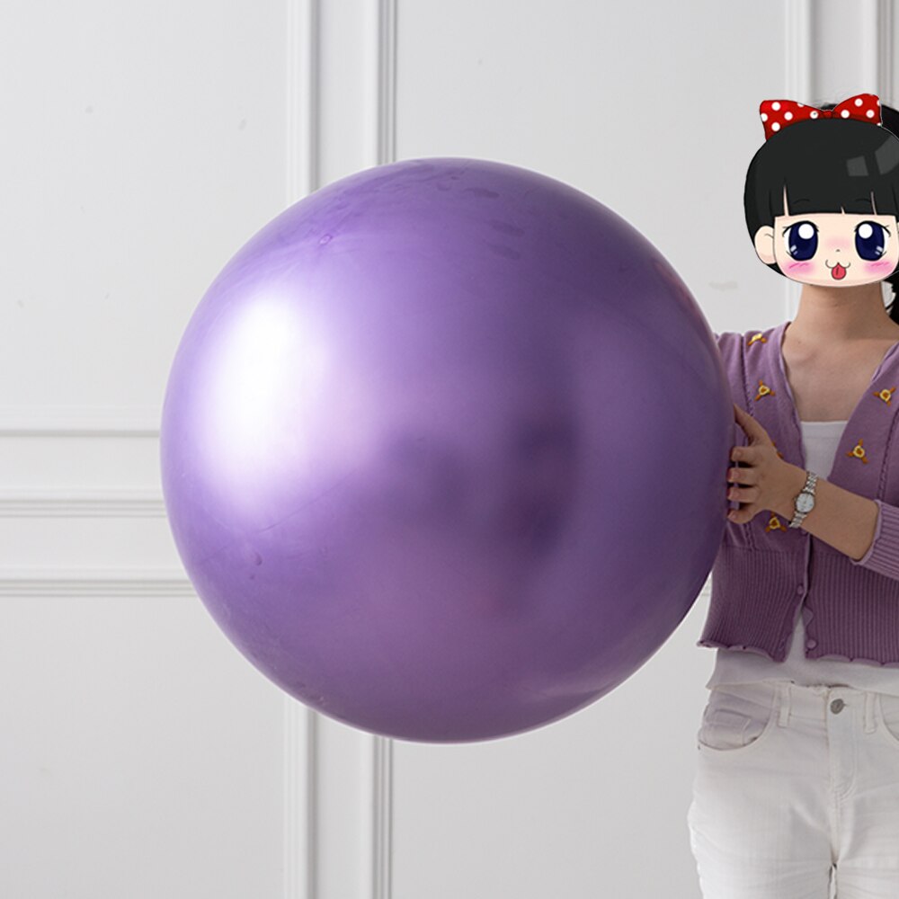 GIHOO 1pcs 36 Inch Metallic Latex Balloon Oversized Round Rose Gold Chrome Balloon For Baby Shower Wedding Birthday Party Decora: purple