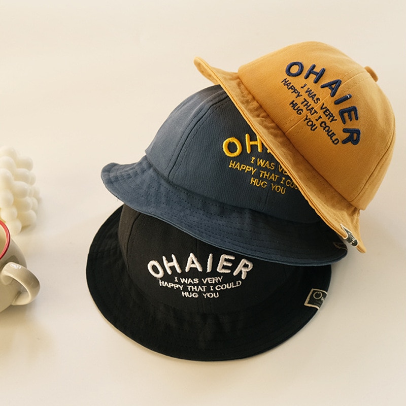 Baby hatte alfabet broderi mønster børn drenge piger hat forår sommer udendørs solhat børn strand kasketter